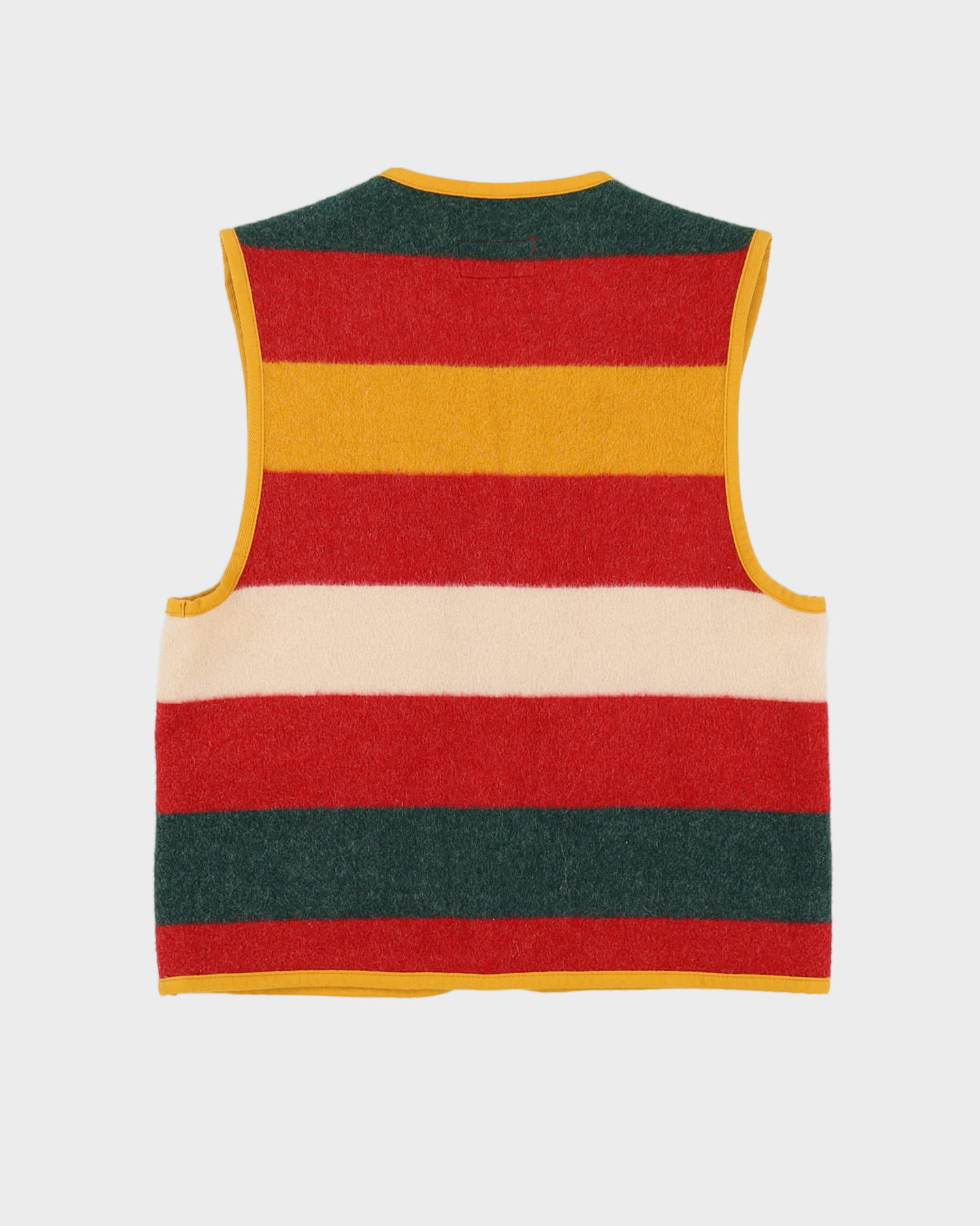 Benetton Red Striped Wool Waistcoat - M
