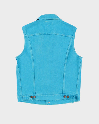 Vintage 70s Spitfire Deadstock With Tags Blue Sleeveless Denim Jacket - L