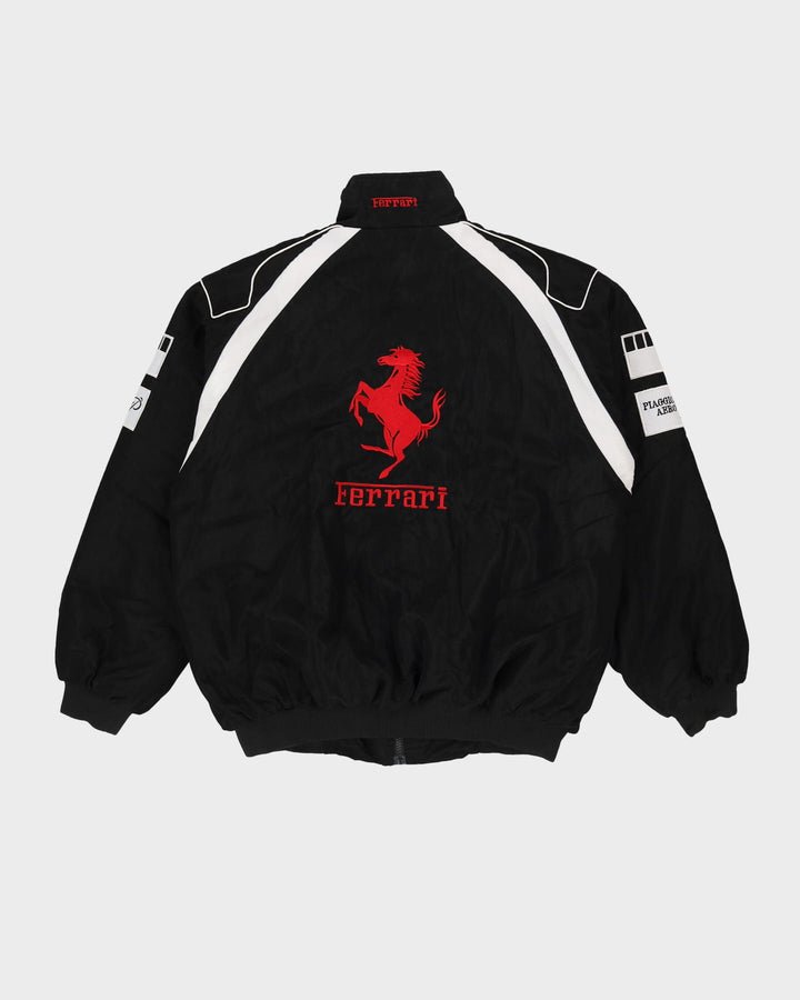 Ferrari Black Embroidered Logo Bomber Racing Jacket - XXL