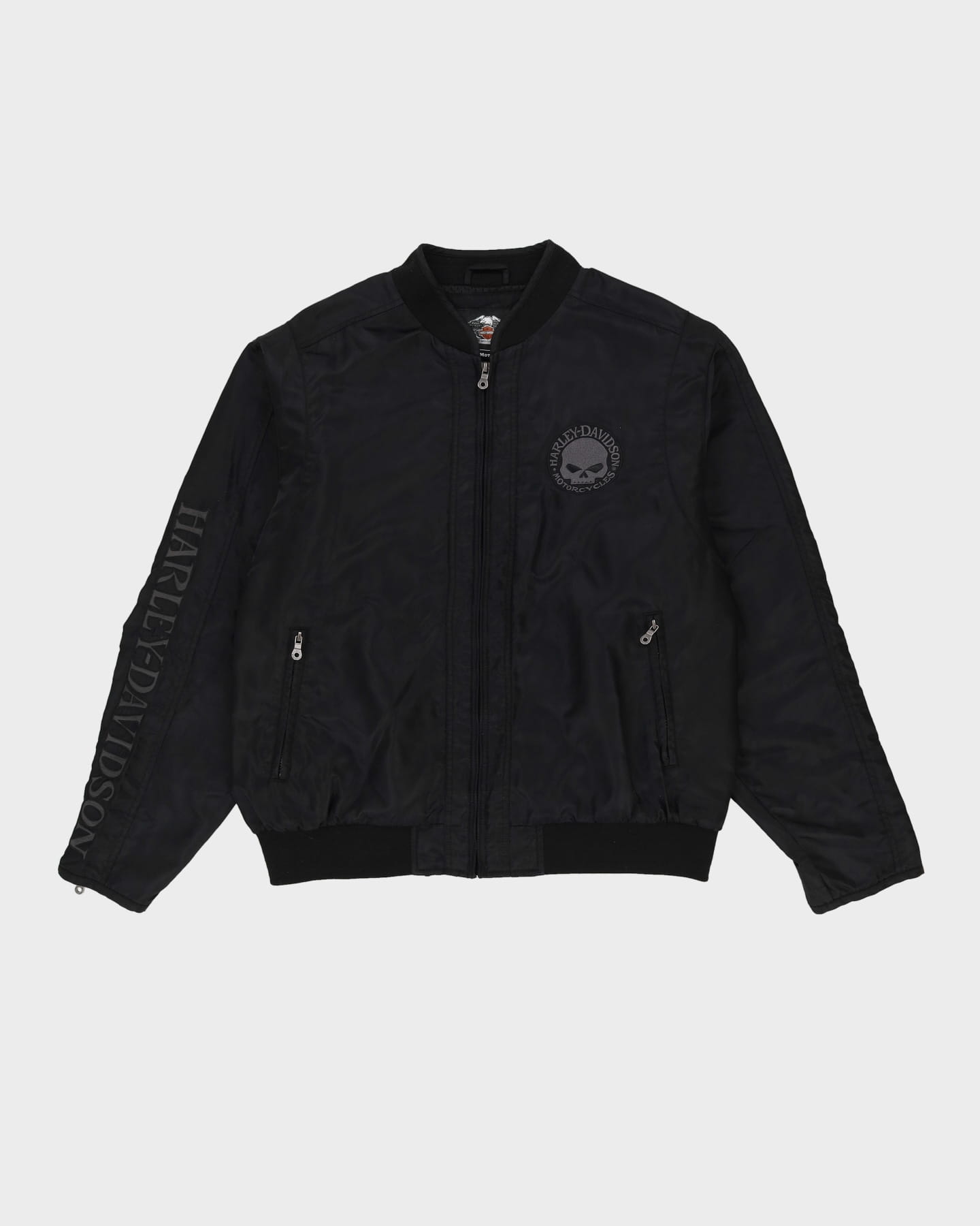 Harley Davidson Black Biker Bomber Jacket - XL