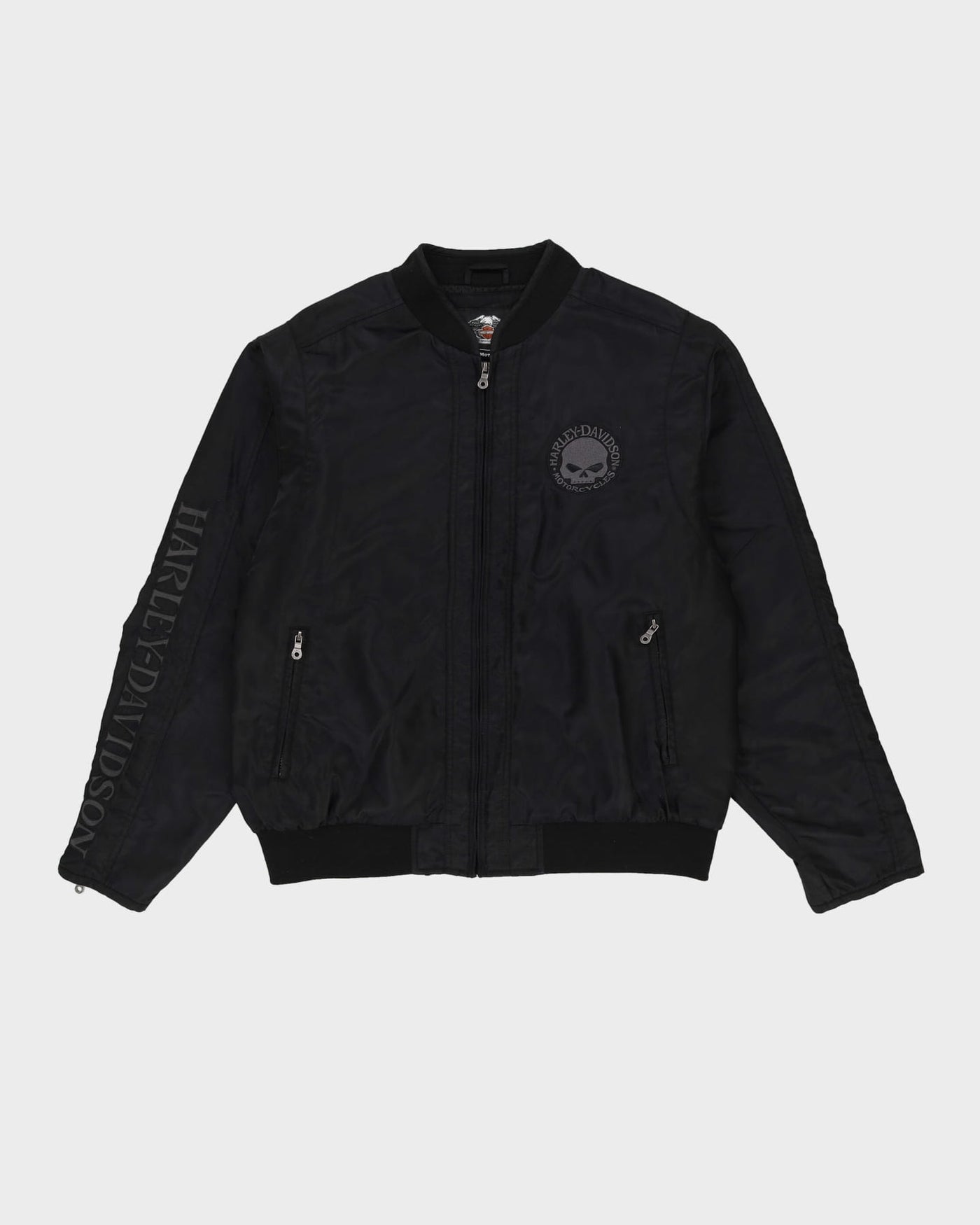 Harley Davidson Black Biker Bomber Jacket - XL