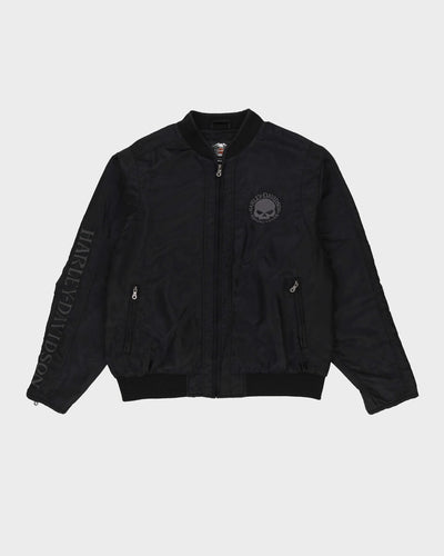 Harley Davidson Black Biker Bomber Jacket - XL