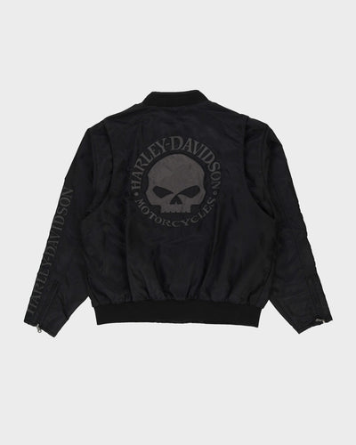 Harley Davidson Black Biker Bomber Jacket - XL