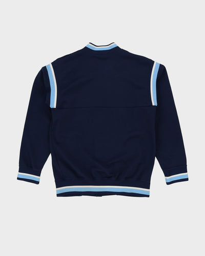 Vintage 90s Asics Navy Button Up Track Jacket - S