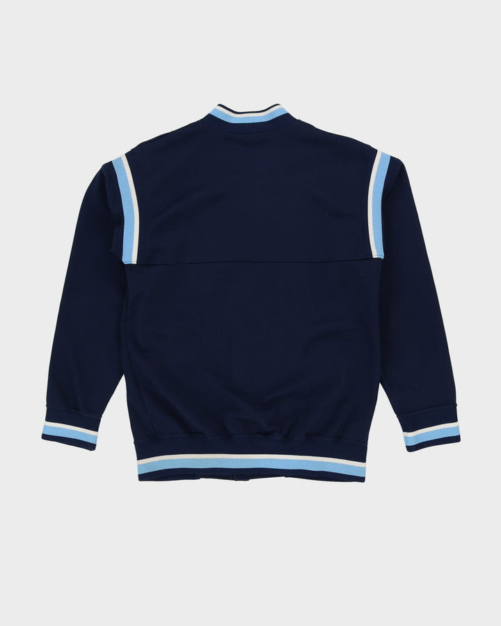 Vintage 90s Asics Navy Button Up Track Jacket - S