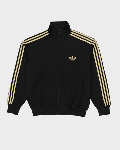 Adidas Black / Gold Striped Oversized Track Jacket - L