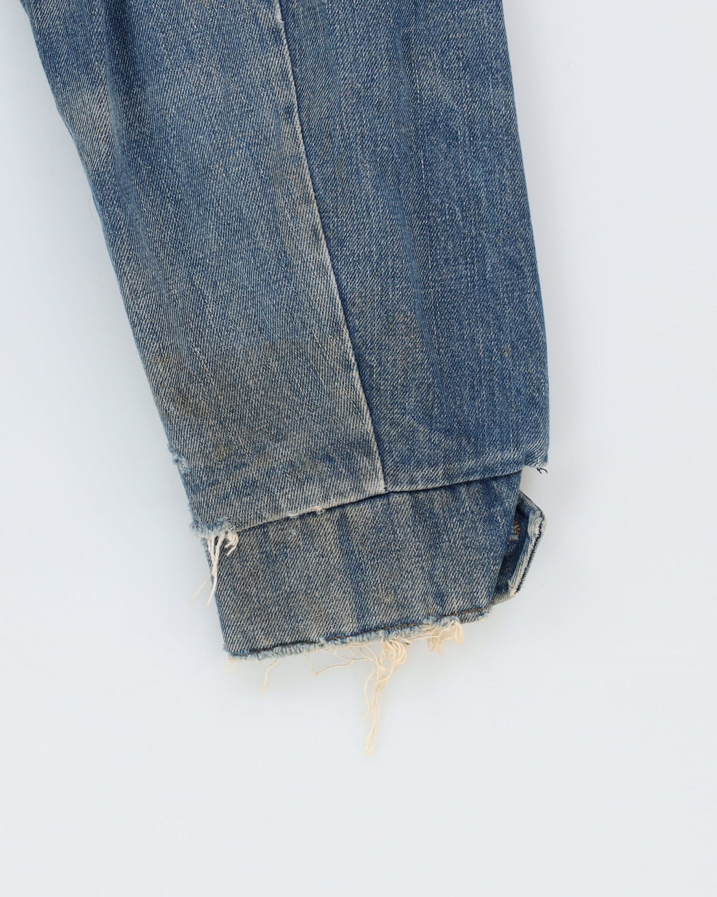 Vintage 70s LEE Storm Rider Fleece Lined Blue Long Fit Denim Jacket - XL