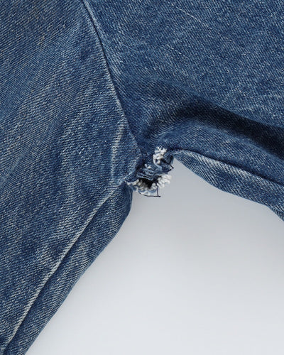 Vintage 70s LEE Storm Rider Fleece Lined Blue Long Fit Denim Jacket - XL