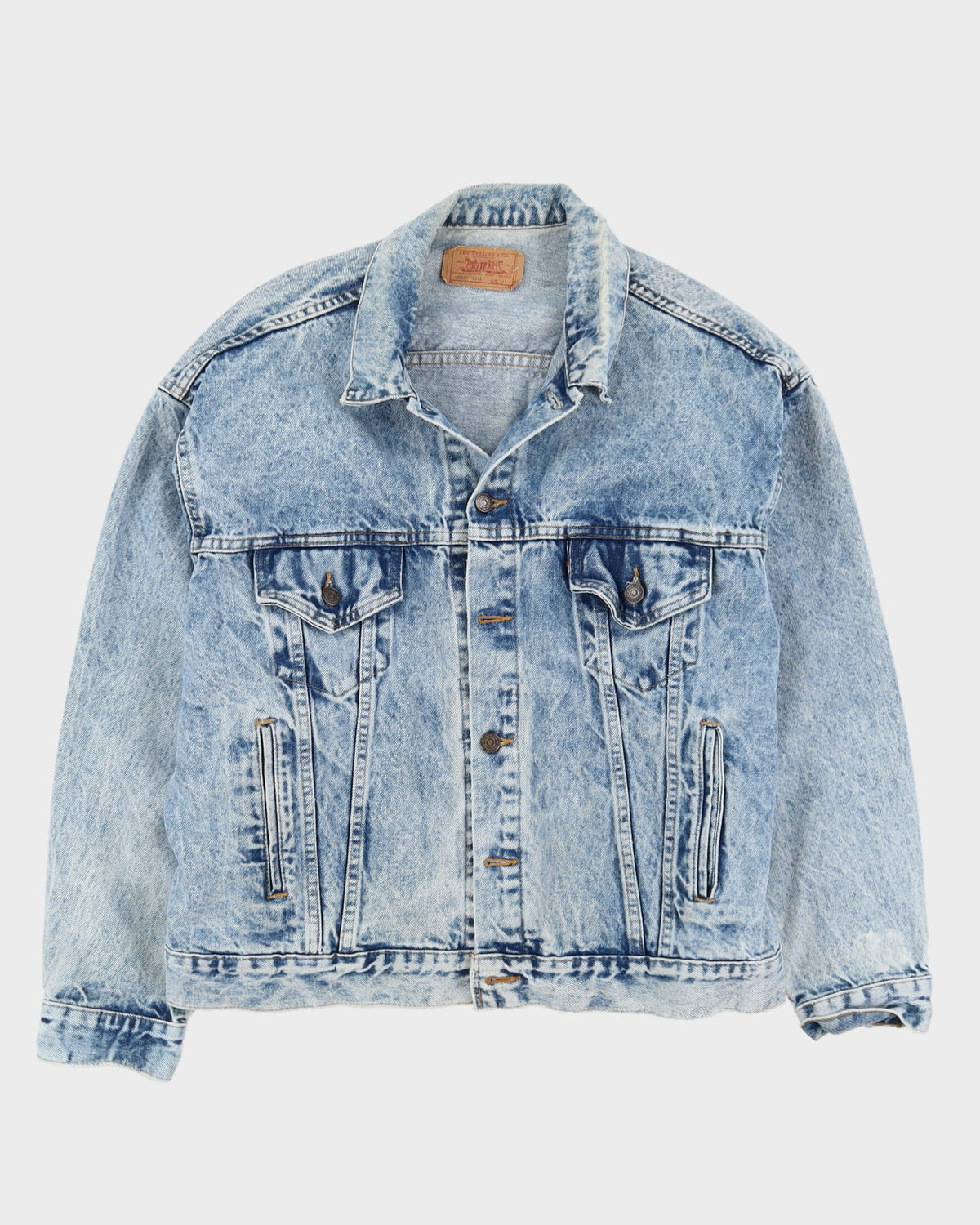 Vintage 80s Levi's Blue Acid Wash Denim Jacket - XL