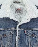 Vintage 90s Levi's Fleece Lined Blue Denim Jacket - M