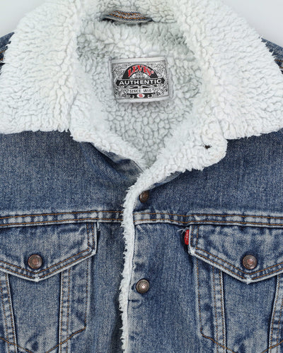 Vintage 90s Levi's Fleece Lined Blue Denim Jacket - M