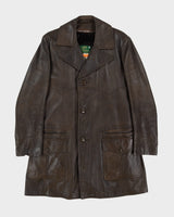 Vintage 70s Brown Lined Leather Jacket - L