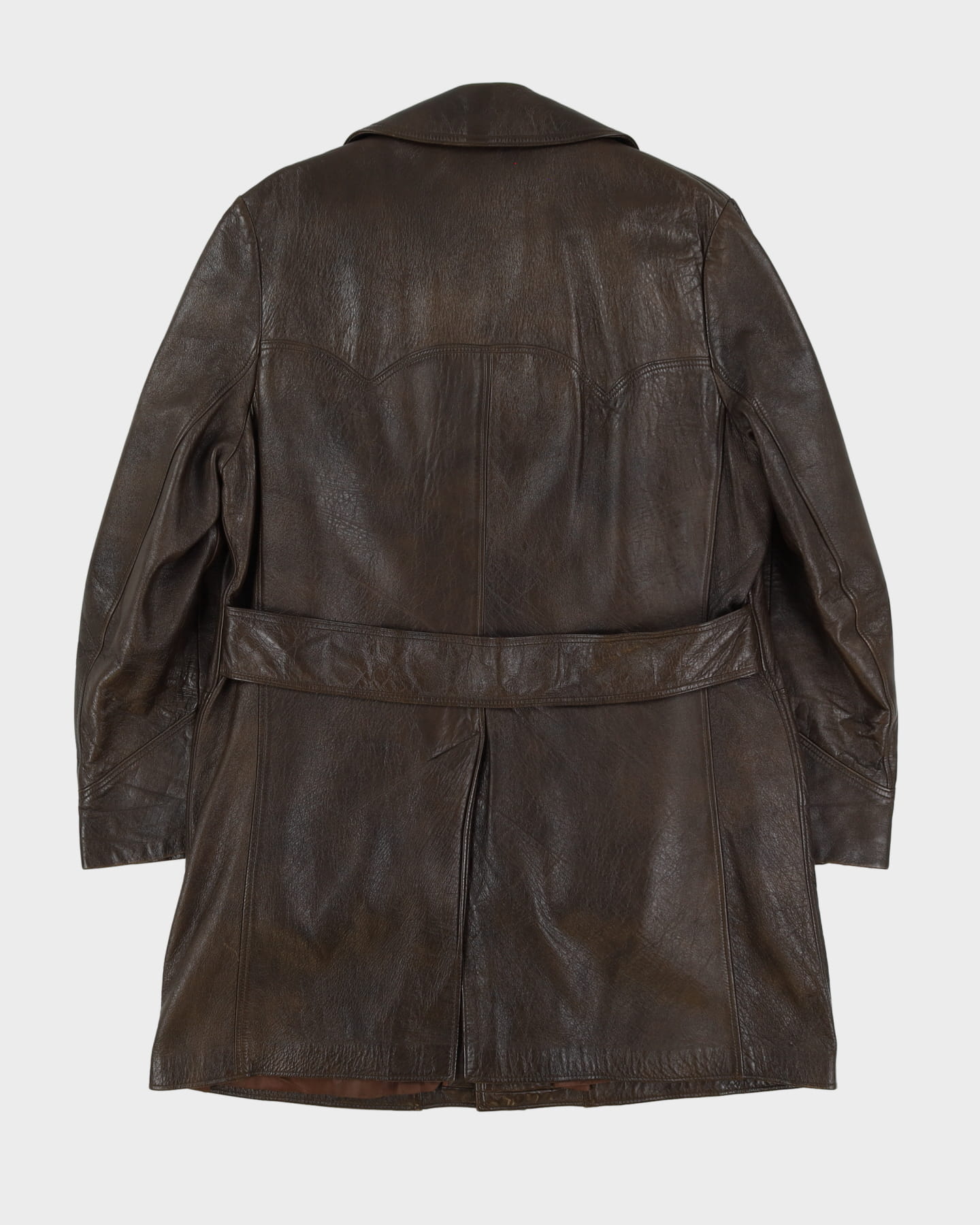Vintage 70s Brown Lined Leather Jacket - L