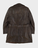 Vintage 70s Brown Lined Leather Jacket - L