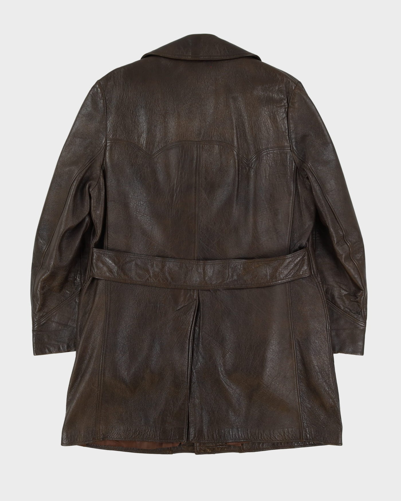 Vintage 70s Brown Lined Leather Jacket - L