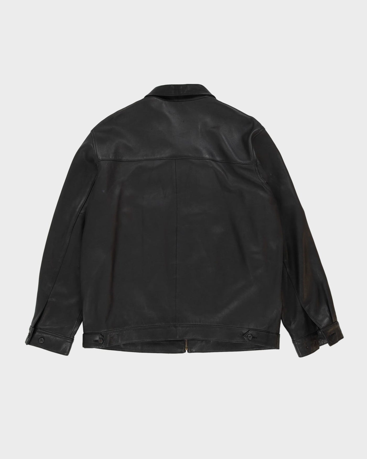 Vintage 90s Ralph Lauren Black Leather Jacket - L