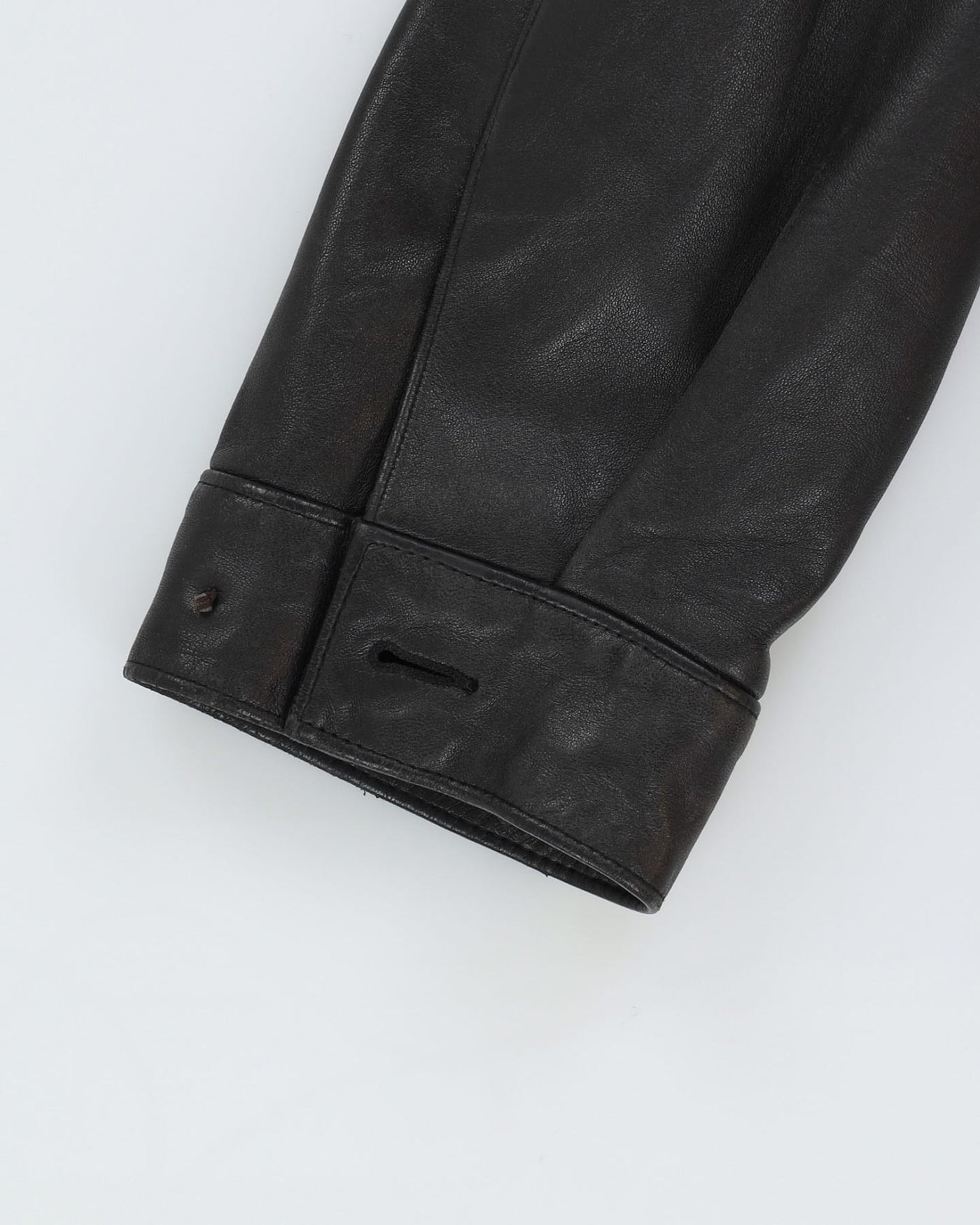 Vintage 90s Ralph Lauren Black Leather Jacket - L