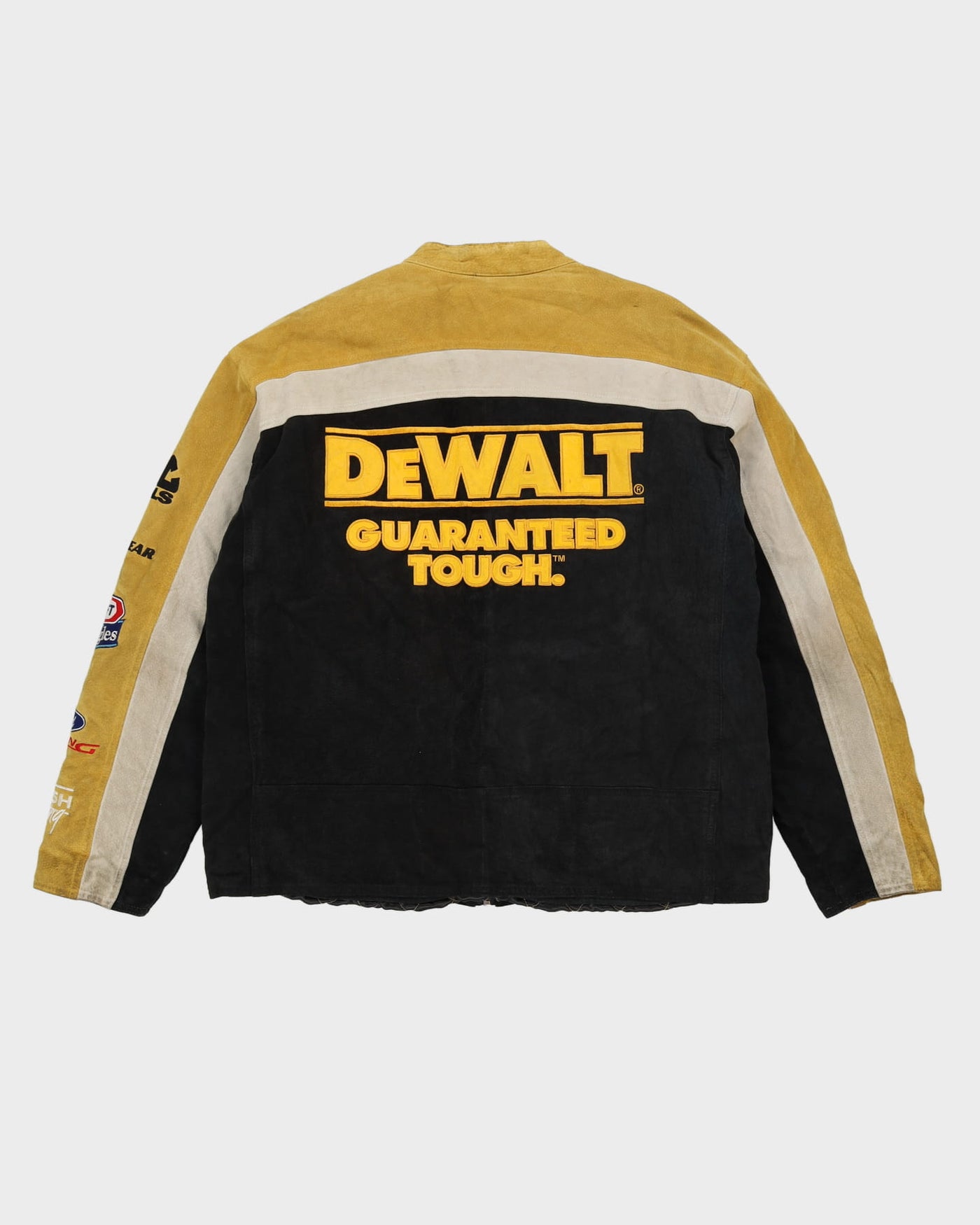 Matt Kenseth Nascar Chase Authentics Padded Lined Black / Yellow Leather Jacket - L