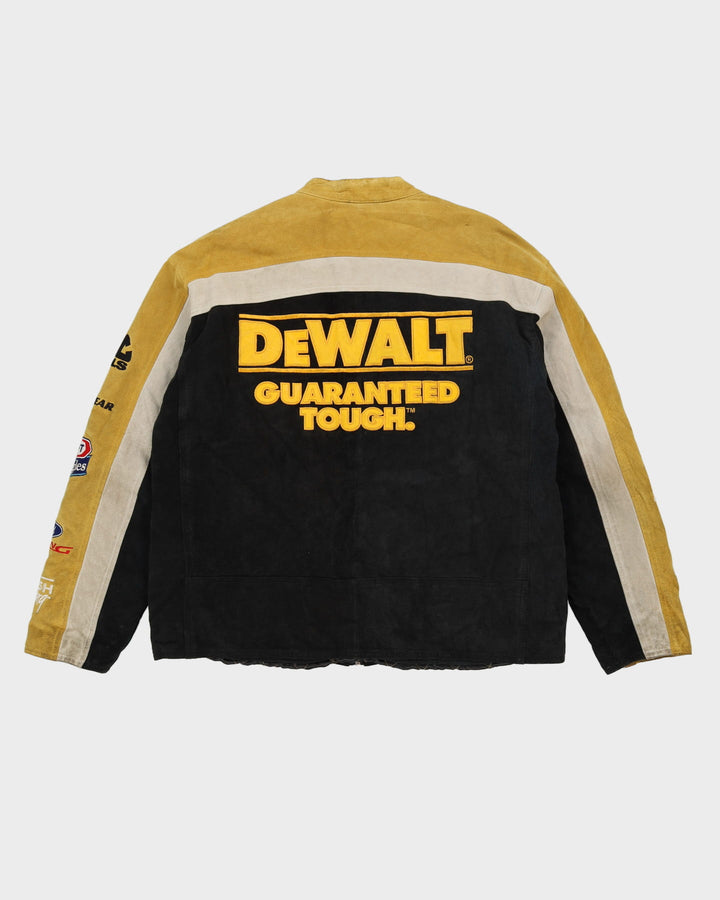 Matt Kenseth Nascar Chase Authentics Padded Lined Black / Yellow Leather Jacket - L