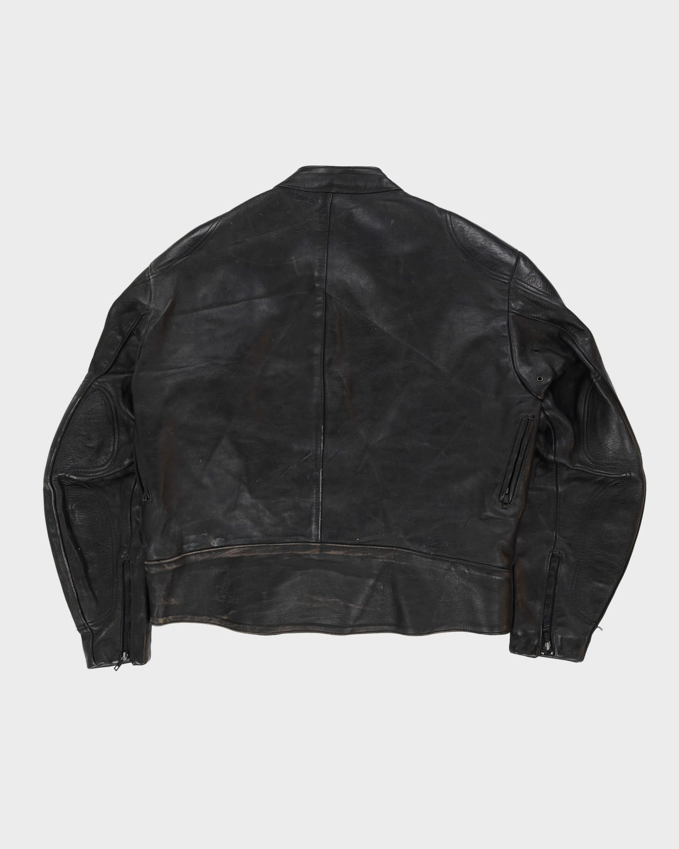 Vintage 80s Vanson Leather Made In USA Black Leather Biker Jacket - L / XL