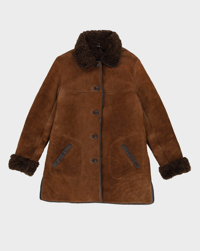 Vintage 80s Brown Wool-Lined Leather Jacket - M