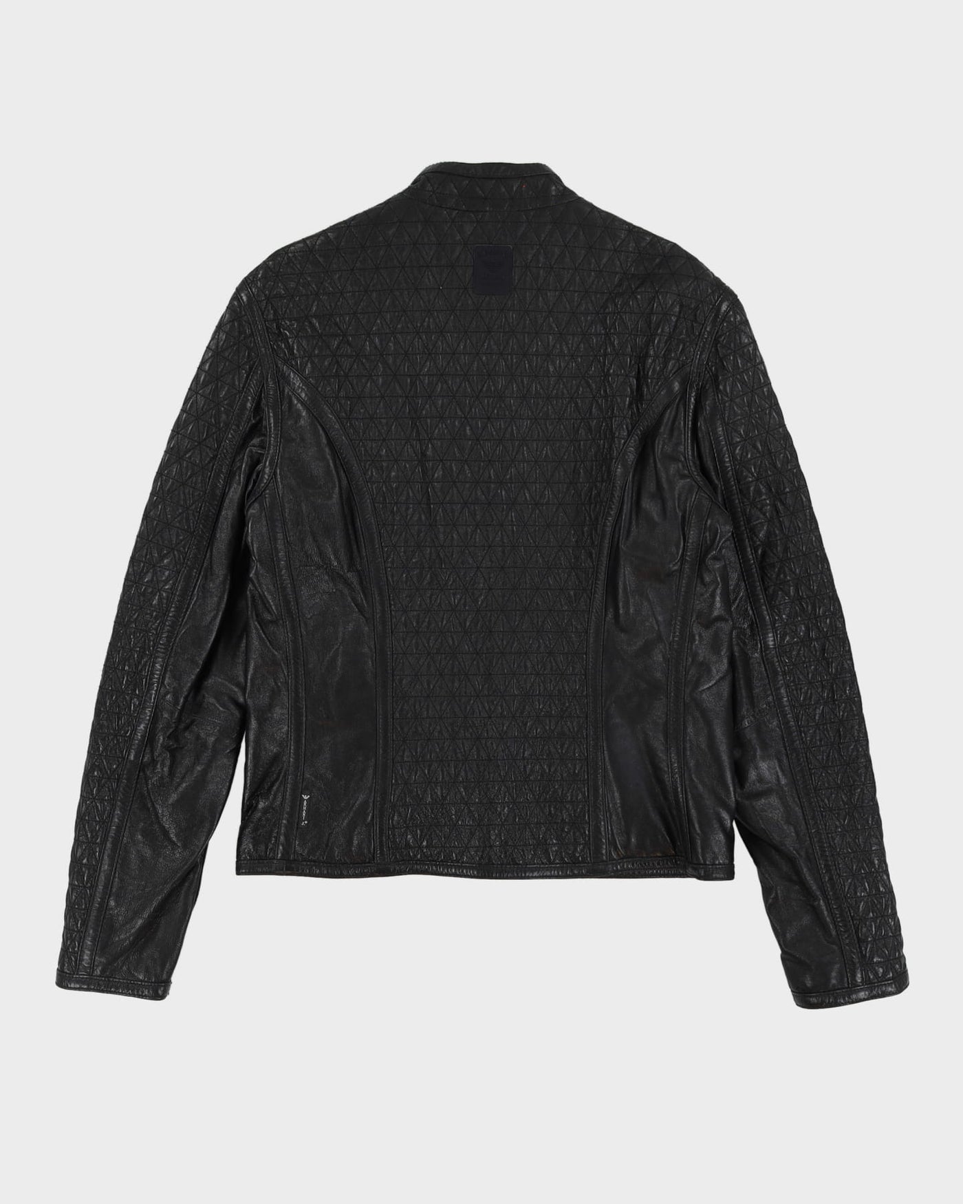 Armani Jeans Black Full-Zip Leather Jacket - M