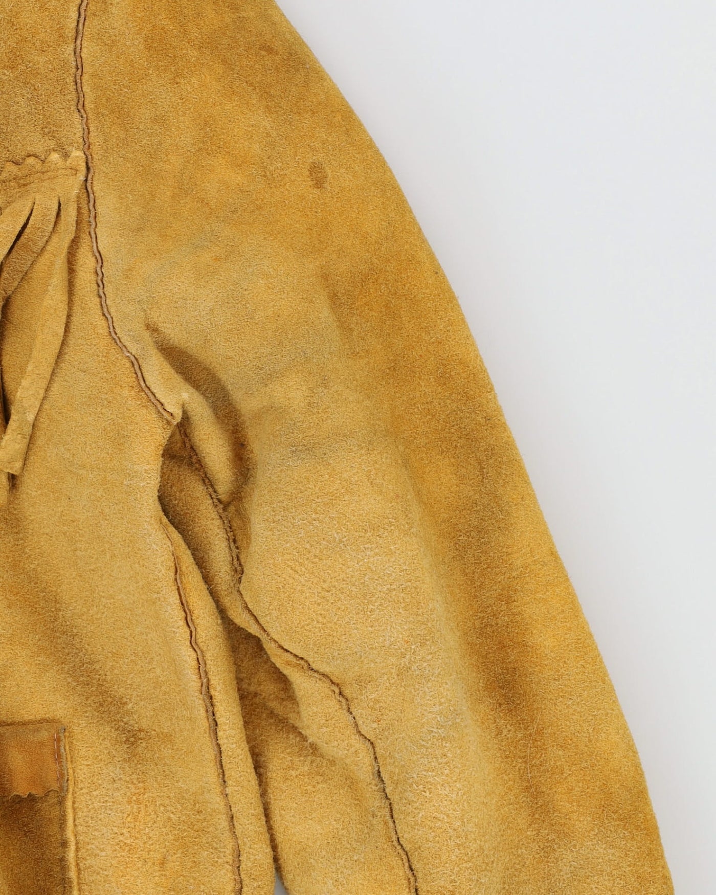 Vintage 70s Floral Lined Suede Jacket - L