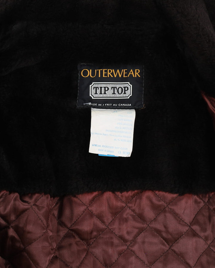 Vintage 70s Brown Contrast Stitch Leather Jacket - L