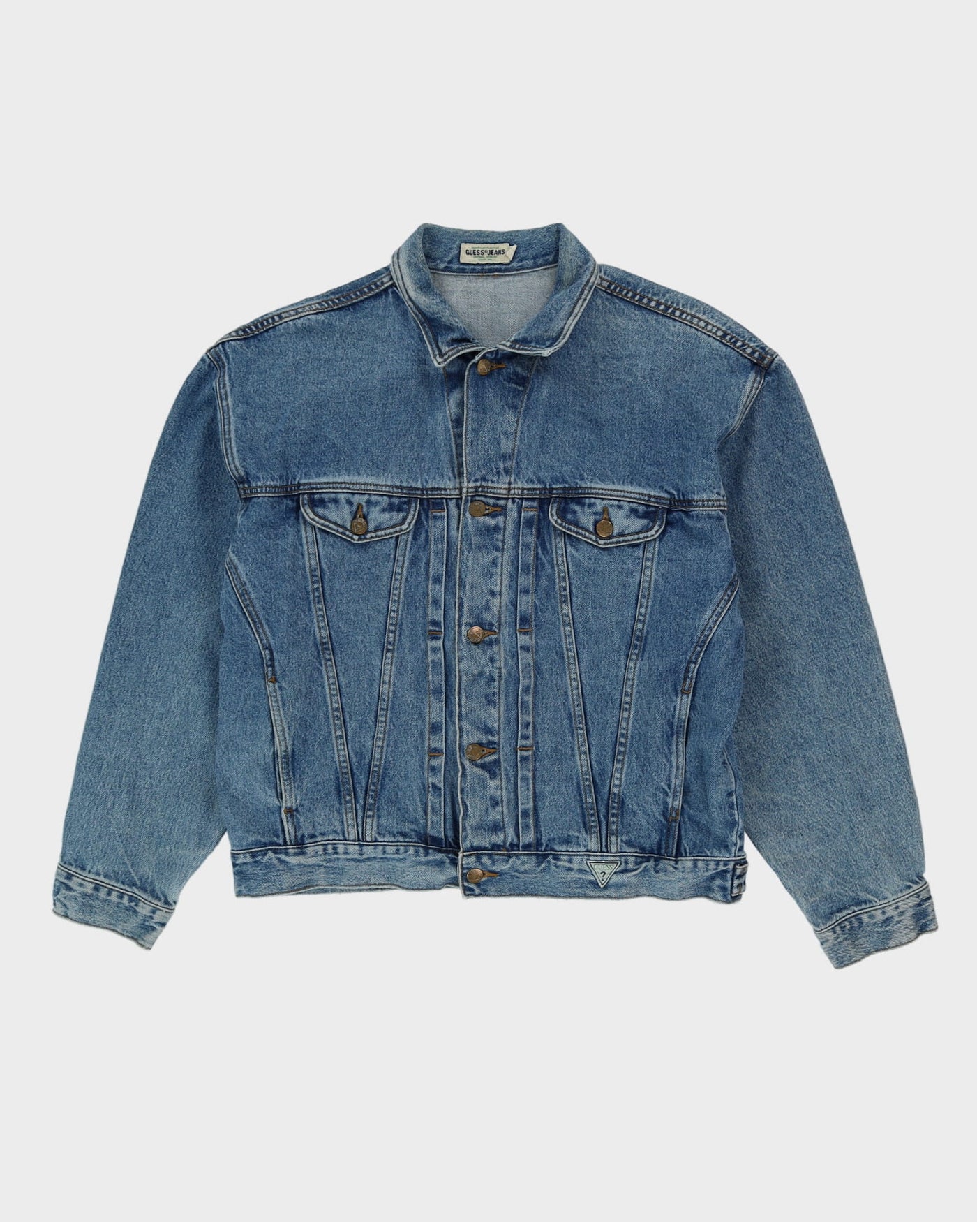 Vintage 90s Guess Blue Button Up Denim Jacket - L