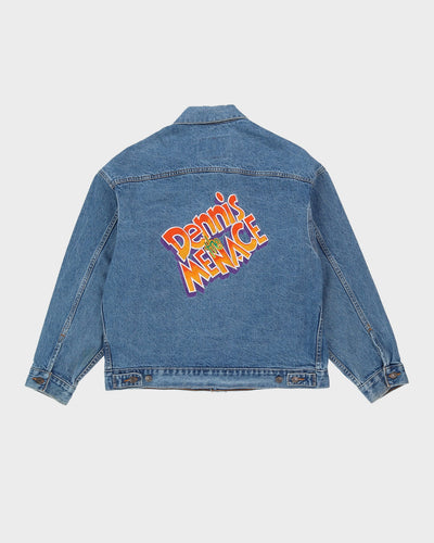 Vintage 90s Dennis The Menace Blue Button Up Denim Jacket - L