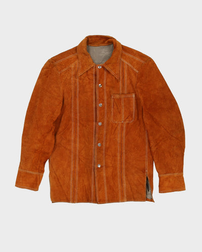 Vintage 70s Contrast Stitch Leather Jacket - M
