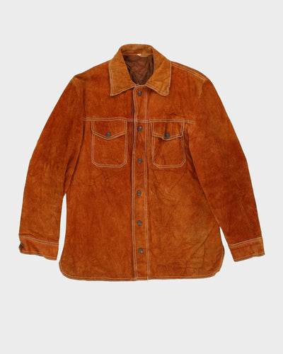 Vintage 70s Contrast Stitch Leather Jacket - M