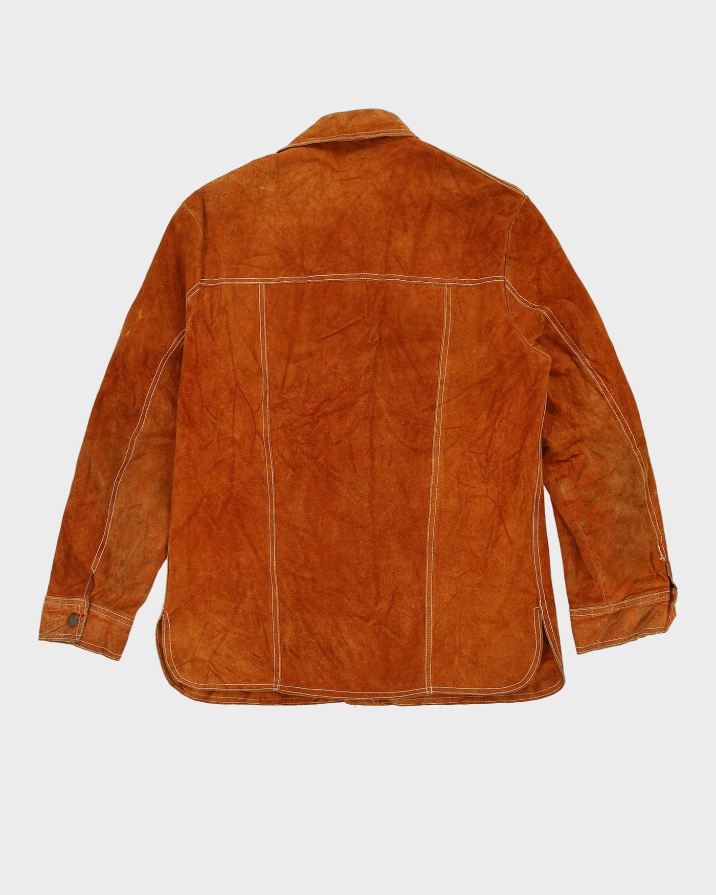 Vintage 70s Contrast Stitch Leather Jacket - M