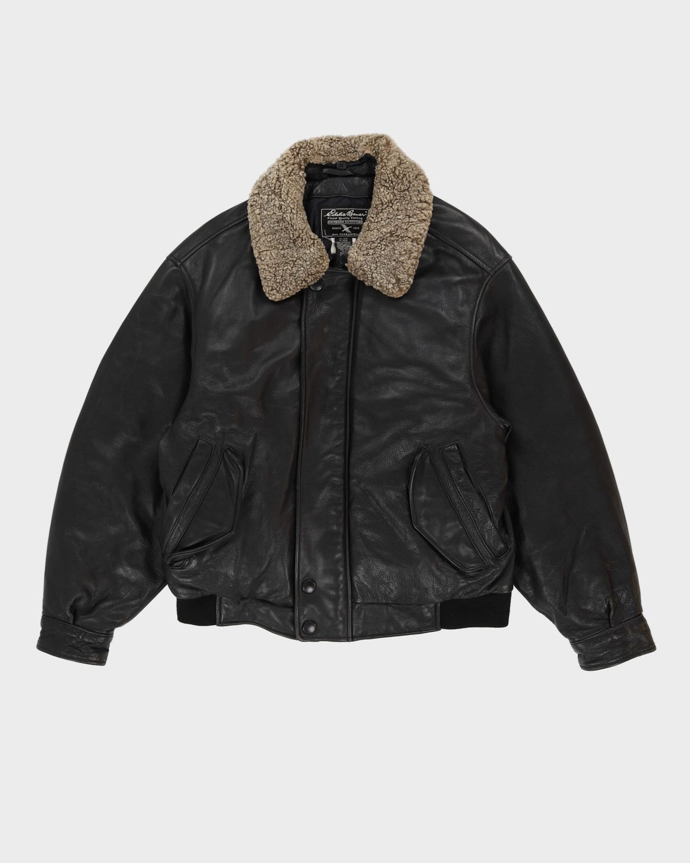 Eddie Bauer Black Leather Jacket - M