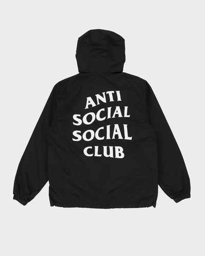 Anti Social Social Club Black Half-Zip Hooded Anorak Jacket - M