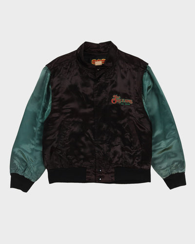 Vintage 80s The Orleans Las Vegas Black Satin Bomber Jacket - XL