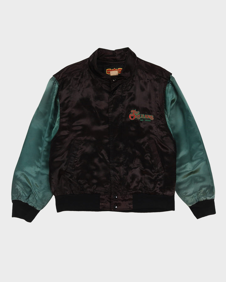 Vintage 80s The Orleans Las Vegas Black Satin Bomber Jacket - XL