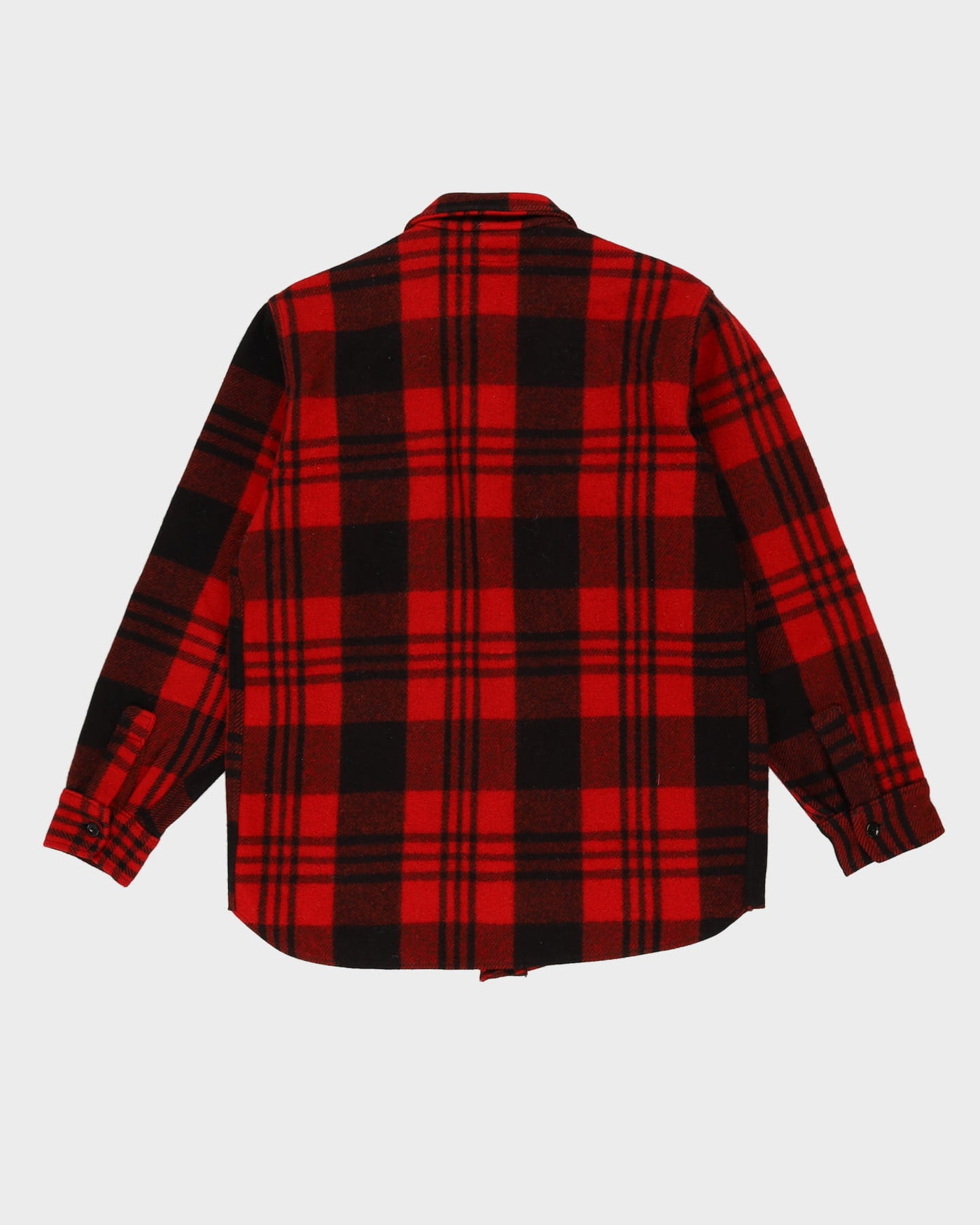 Vintage 70s Red Check Patterned Heavyweight Shirt / Jacket - L
