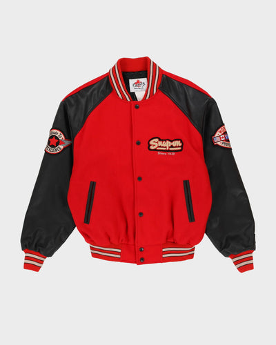 00s Snap-On Red Baseball / Varsity Letterman Jacket - L