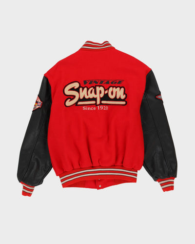 00s Snap-On Red Baseball / Varsity Letterman Jacket - L