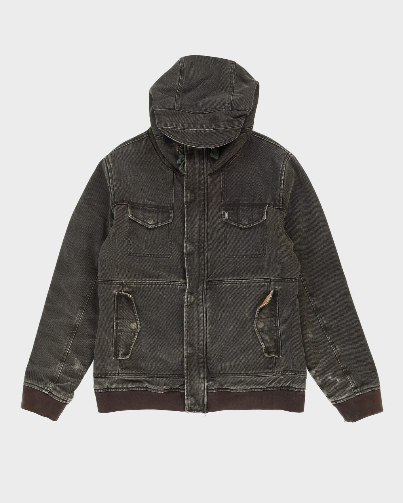 Sitka Heavyweight Grey Hooded Anorak Jacket - L