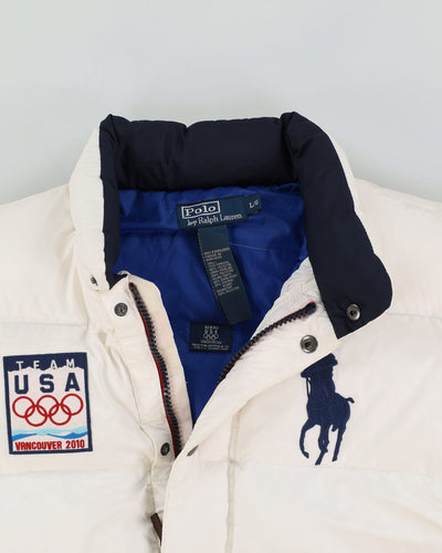 Ralph Lauren 2010 Olympics Team USA White Puffer Gilet - L