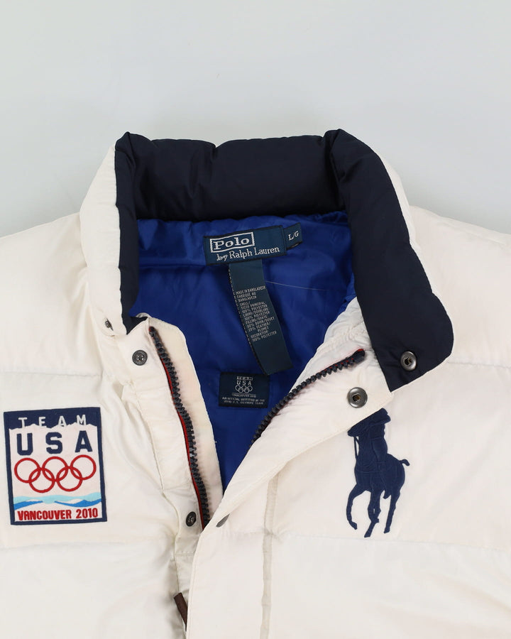 Ralph Lauren 2010 Olympics Team USA White Puffer Gilet - L