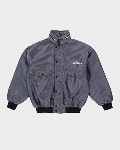 Vintage 90s Asics Blue Bomber Jacket - M