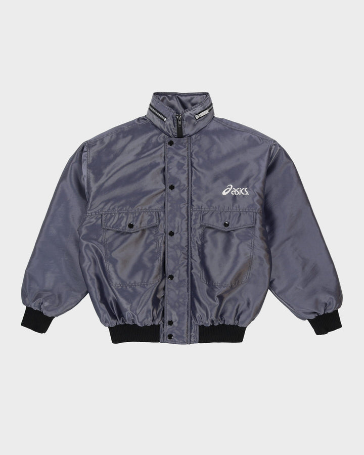 Vintage 90s Asics Blue Bomber Jacket - M