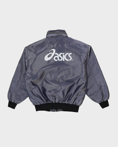 Vintage 90s Asics Blue Bomber Jacket - M
