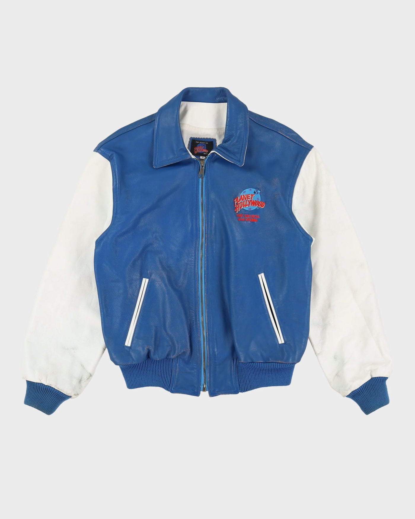 90s Planet Hollywood Blue Baseball / Varsity / Collegiate Style Jacket - S