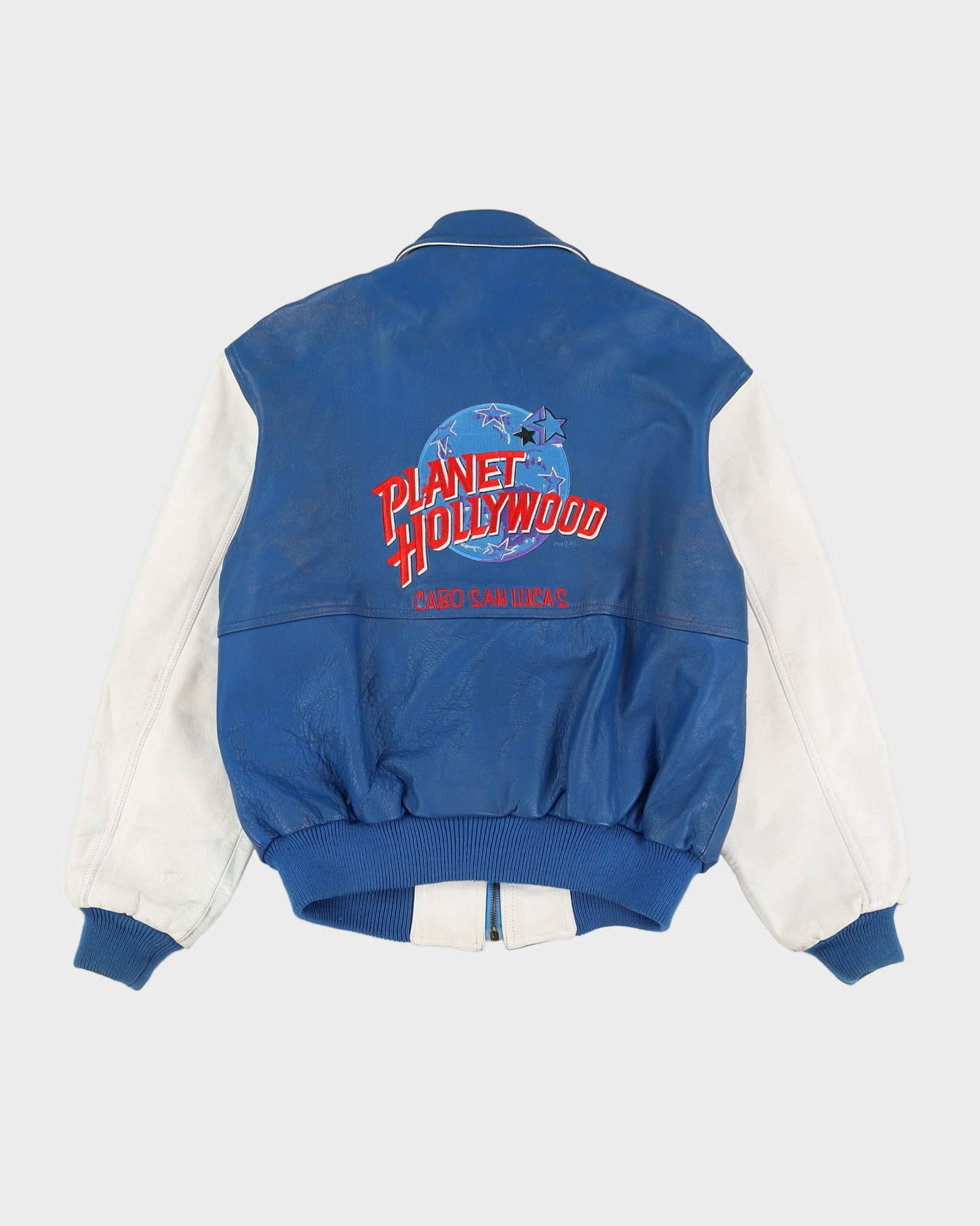 90s Planet Hollywood Blue Baseball / Varsity / Collegiate Style Jacket - S