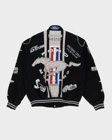 Vintage 90s Black Ford Mustang Nascar Style Racing Jacket Jacket - M