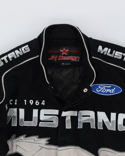 Vintage 90s Black Ford Mustang Nascar Style Racing Jacket Jacket - M